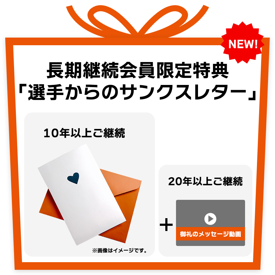 長期継続会員限定特典「選手からのサンクスレター」