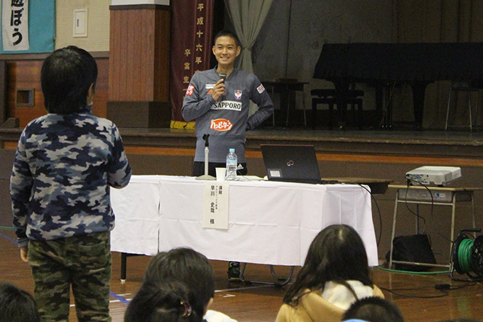 【フォト日記】「ことばの学校」早川選手 新津第一小学校を訪問