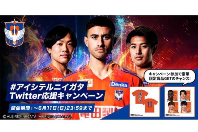 選手直筆サイン入りグッズが抽選で当たる！『#アイシテルニイガタ Twitter応援キャンペーン』