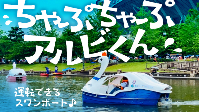 GWから始動！今シーズンはカナール浮橋たもとから乗船！ スワンパークにスワンボート「ちゃぷちゃぷアルビくん」登場！