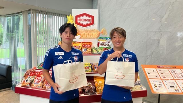 【フォト日記】高木善朗選手、森璃太選手が亀田製菓を訪問しました