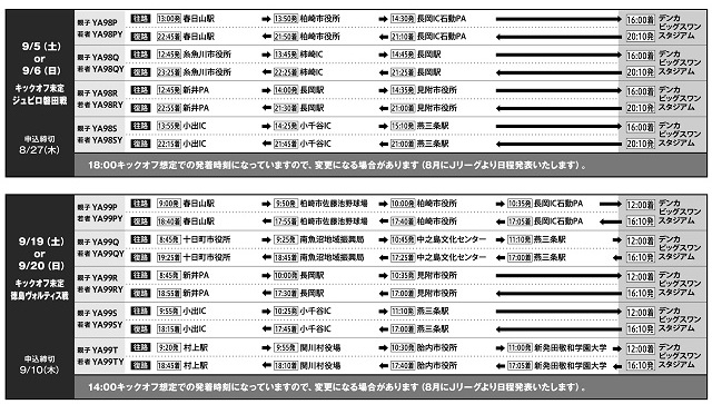 申込締切迫る 県内上 中越方面からバスでスタジアムへ観戦に 9月5日 土 ジュビロ磐田戦 ファミリー 若者向け日帰りバスツアー参加者募集中 アルビレックス新潟 公式サイト Albirex Niigata Official Website